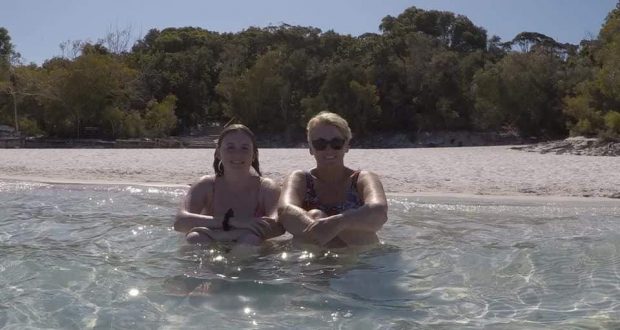 Pictured - Kellie and her daughter enjoying the beach